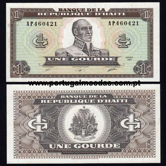 Haiti – 1 Gourde Banknote, 1989 (Uncirculated w/ stains) – Pick 253