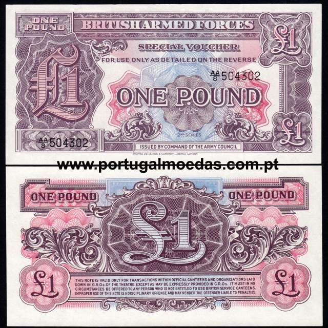 Inglaterra - Nota de 1 Pound 1948 (Não Circulada) - Pick M22 - 2nd Series