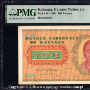 Katanga — 100 Francs 1960, National Bank of Katanga — Pick 8r — PMG 63 a1
