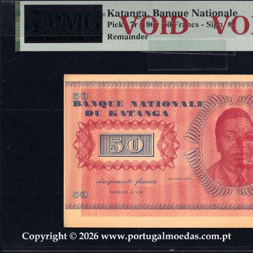 Katanga — 50 Francs 1960 — Multicolour Printing Proof of Pick 7r Type, very Rare, 00b