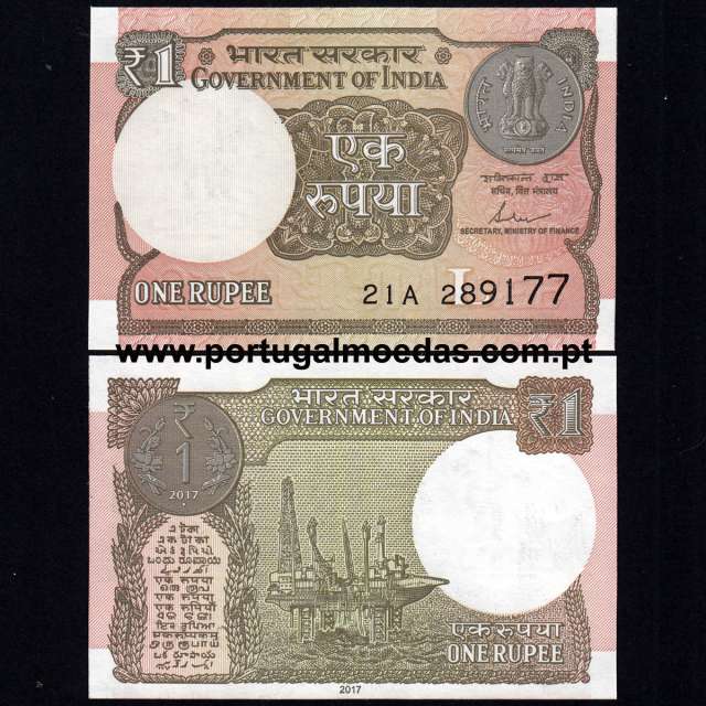 India – 1 Rupee Banknote, 2017 (Uncirculated) – Pick 117