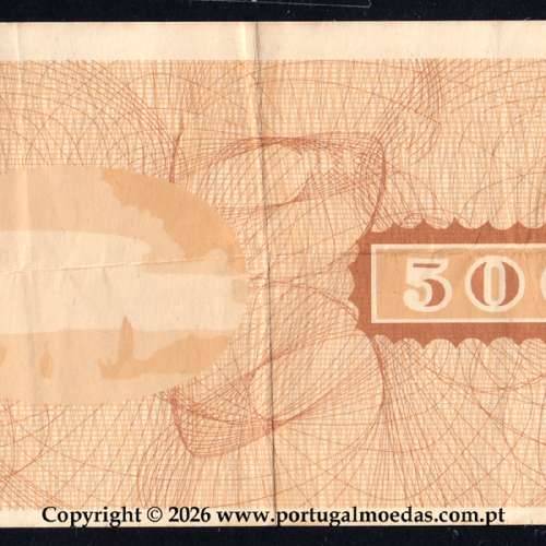 Katanga, 500 Francs 1960 — reverse Incomplete Printing Proof (Pick 9r), 06f