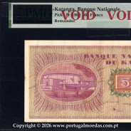 Katanga, 500 Francs 1960 — Obverse Incomplete Printing Proof (Pick 9r) — Remainder A01