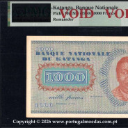 Katanga, 1000 Francs 1960 Pick.10r, with 500 Francs Reverse Overprint-Pick.9r, 01a