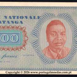 Katanga, 1000 Francos 1960-Pick10r, c\ Sobrecarga do Reverso de 500 Francos-Pick 9r -b03