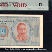 Katanga, 1000 Francos 1960-Pick10r, c\ Sobrecarga do Reverso de 500 Francos-Pick 9r -a02