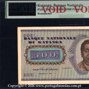 Katanga, 1000 Francs 1960 Pick.10r, with 500 Francs obverse Overprint-Pick.9r, b01a