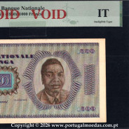 Katanga, 1000 Francs 1960 Pick.10r, with 500 Francs obverse Overprint-Pick.9r, PMG Ineligible Type, Remainder, b02c