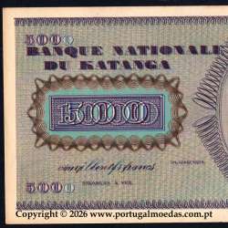 Katanga, 1000 Francos 1960-Pick10r, com Sobrecarga do Anverso de 500 Francos-Pick 9r, t03
