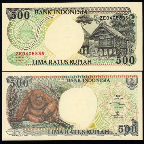 Indonésia - Nota de 500 Rupiah 1992 (Não Circulada) - Pick 128a