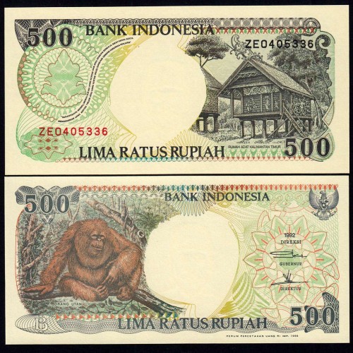 Indonésia - Nota de 500 Rupiah 1992 (Não Circulada) - Pick 128a