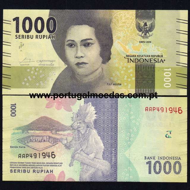 Indonesia – 1000 Rupiah Banknote, 2016 (Uncirculated) – Pick 154a