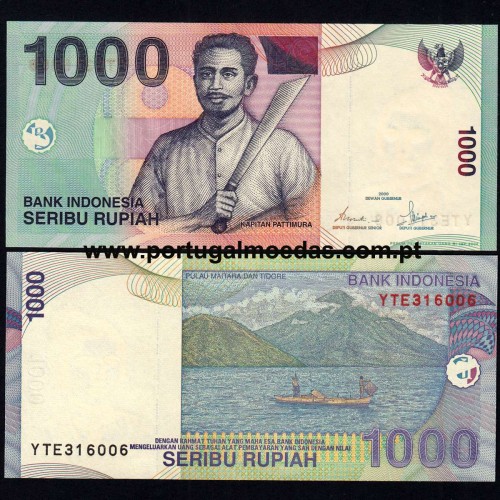 Indonésia - Nota de 1000 Rupiah 2000 (Não Circulada) - Pick 141a