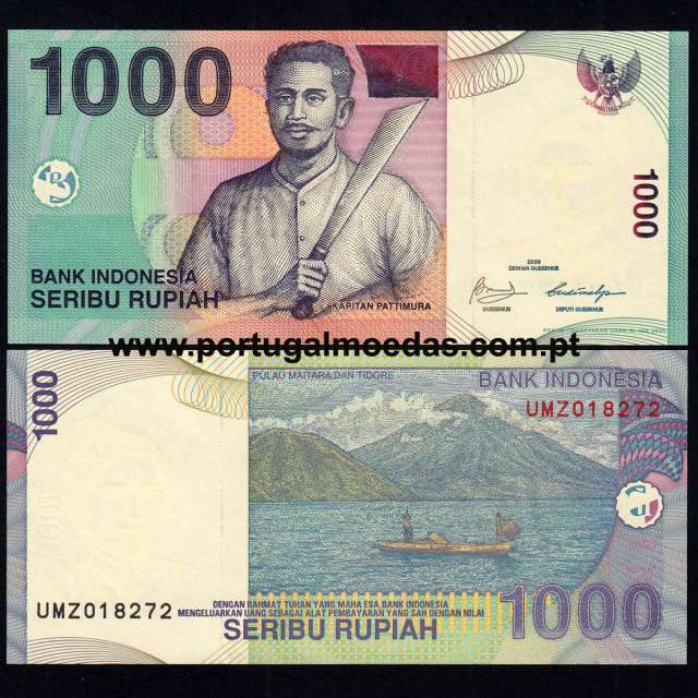 Indonésia - Nota de 1000 Rupiah 2009 (Não Circulada) - Pick 141j