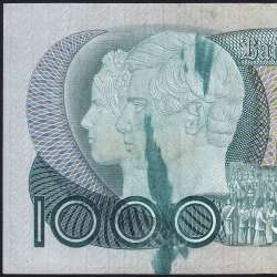 Erro de Impressão - Nota de 1000 Escudos 1982 D. Pedro V, 1000$00 26/10/1982 Chapa: 11 - Banco de Portugal (Circulada), Pick 175