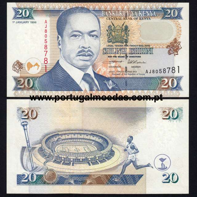 Kenya – 20 Shilling Banknote, 1996 (Uncirculated) – Pick 35a
