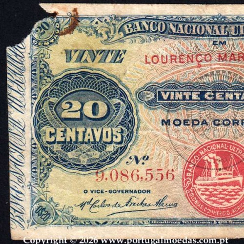 Mozambique, 20 Centavos 1914, Lourenço Marques , Mozambique Pick57 - 01a