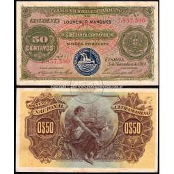 50 Centavos 1914, 5 de Novembro de 1914, Moçambique - Lourenço Marques, Banco Nacional Ultramarino, Mozambique Pick.61