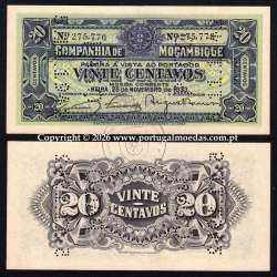 Vinte Centavos 1933 Companhia de Moçambique, 20 Centavos 25/11/1933, Nº Série 275.776 a1