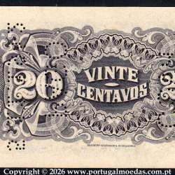 Mozambique, 20 Centavos 1933 — Mozambique Company — Beira  — Serial 275,776, (UNC), World Paper Money Pick R29 a3