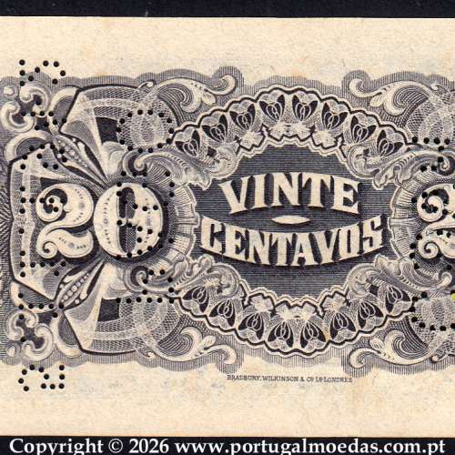 Vinte Centavos 1933 Companhia de Moçambique, 20 Centavos 25/11/1933, Nº Série 275.776 d4