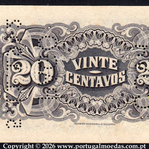 Vinte Centavos 1933 Companhia de Moçambique, 20 Centavos 25/11/1933, Nº Série 275.776 d4