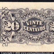 Mozambique, 20 Centavos 1933 — Mozambique Company — Beira  — Serial 275,776, (UNC), World Paper Money Pick R29 a3