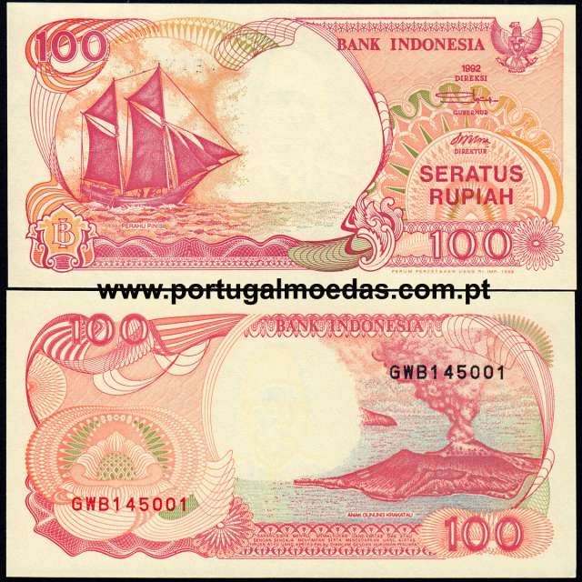 Indonésia - Nota de 100 Rupiah 1992 (Não Circulada) - Pick 127a
