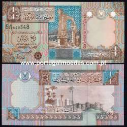 Libia - Nota de 1/4 Dinar 2002 (Não circulada) - Pick 62