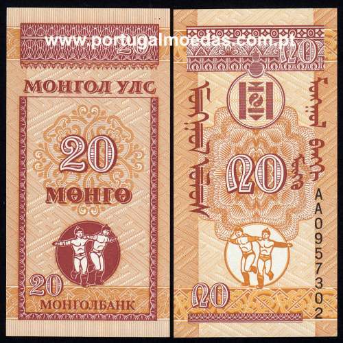 Mongolia - Nota de 20 Mongo 1993 (Não Circulada) - Pick 50