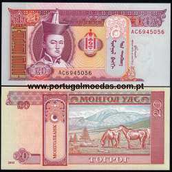 Mongolia - Nota de 20 Tugrik 2002 (Não Circulada) - Pick 63b