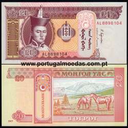 Mongolia - Nota de 20 Tugrik 2017 (Não Circulada) - Pick 63i