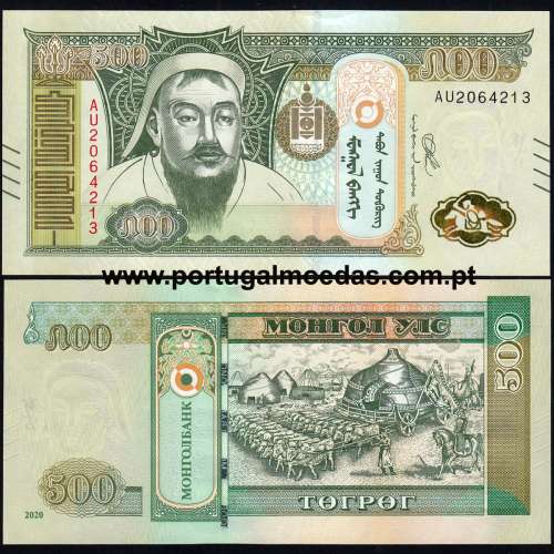 Mongolia - Nota de 500 Tugrik 2020 (Não Circulada) - Pick 74