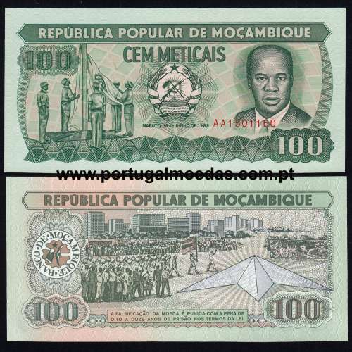 Moçambique - Nota de 100 Meticais 1989 (Não circulada) - Pick 130c