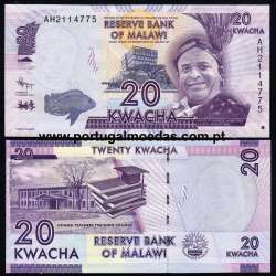 Malawi – 20 Kwacha Banknote, 2012 (Uncirculated) – Pick 57