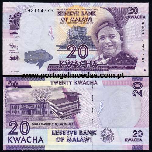Malawi – 20 Kwacha Banknote, 2012 (Uncirculated) – Pick 57