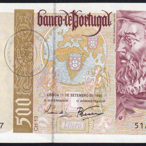 Nota 500 Escudos 1997 João de Barros Série 51A895677 Não Circulada