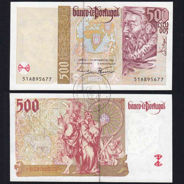 Nota 500 Escudos 1997 João de Barros Série 51A895677 Não Circulada