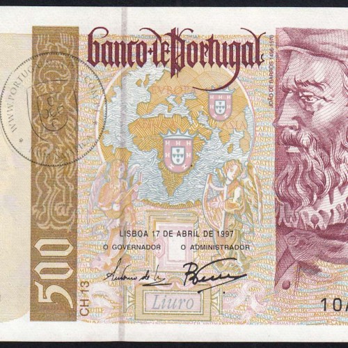 500 Escudos 1997 João de Barros Série 10A930101 UNC