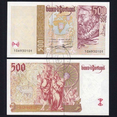 500 Escudos 1997 João de Barros Série 10A930101 UNC