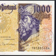 1,000 Escudos note, 1998, Pedro Álvares Cabral, Series 7B5885684, Uncirculated, Pick 188