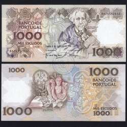 Nota 1000 Escudos 6 Fevereiro 1992 Teófilo Braga, Chapa 12, Banco de Portugal, WPM Pick 181, (QNC)