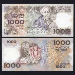 Nota 1000 Escudos 6 Fevereiro 1992 Teófilo Braga, Chapa 12, Banco de Portugal, WPM Pick 181, (Pouco Circulada)