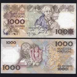Nota 1000 Escudos 2 Agosto 1983 Teófilo Braga, Chapa 12, BJ 00367, Banco de Portugal, WPM Pick 181, (Pouco Circulada)