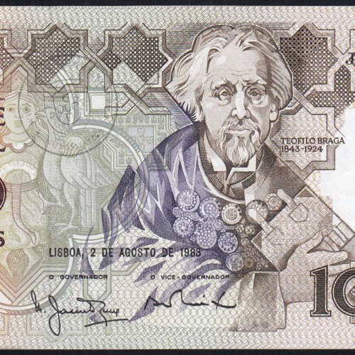 1,000 Escudos note, 2 August 1983, Teófilo Braga, Plate 12, JR 13032, Bank of Portugal, WPM Pick 181, (Uncirculated)