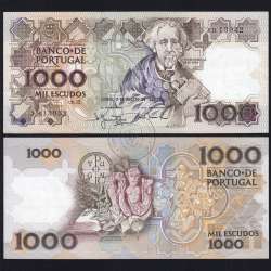 Nota 1000 Escudos 2 Agosto 1983 Teófilo Braga, Chapa 12, JR 13032, Banco de Portugal, WPM Pick 181, (Não Circulada)