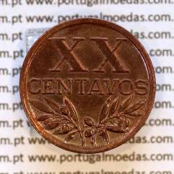 XX centavos 1942 Bronze Republica Portuguesa, 20 centavos 1942 bronze, (Bela), World Coins Portugal KM 584 02