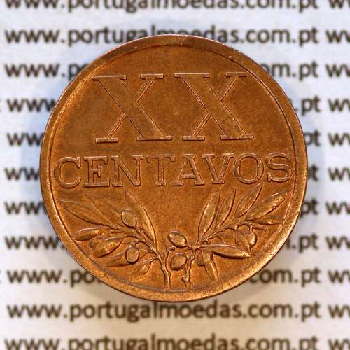 XX centavos 1942 Bronze Republica Portuguesa, 20 centavos 1942 bronze, (MBC+/Bela-), World Coins Portugal KM 584 04