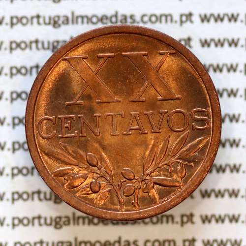 XX centavos 1943 Bronze Republica Portuguesa, 20 centavos 1943 bronze - RP.2C.AG.R.16.02.A1b