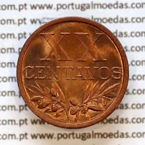 XX centavos 1943 Bronze Republica Portuguesa, 20 centavos 1943 bronze, (Soberba), World Coins Portugal KM 584 a2